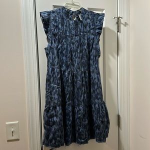 Anthropology blue tiered dress